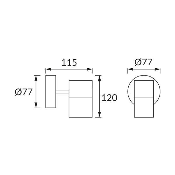 Kinkiet zewnętrznyczarny GORDON 1xGU10x7W IP54 Struhm