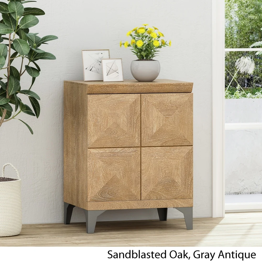 Glover Boho Handcrafted Mango Wood Cabinet by Christopher Knight Home