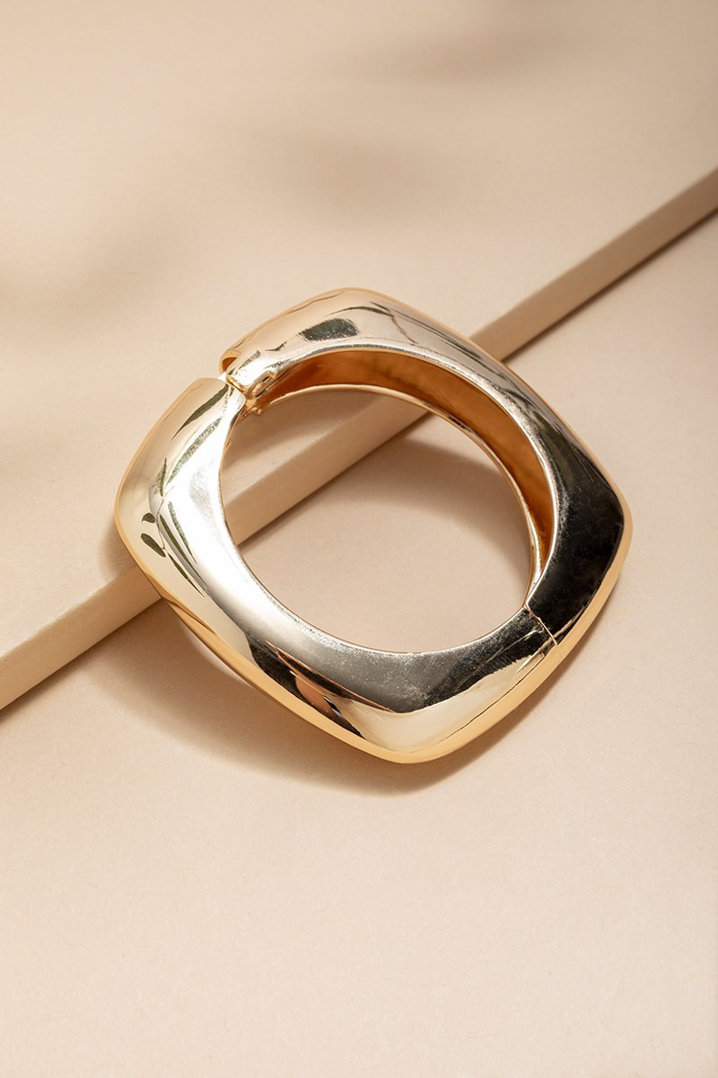 Veronica Square Gold Bangle Bracelet