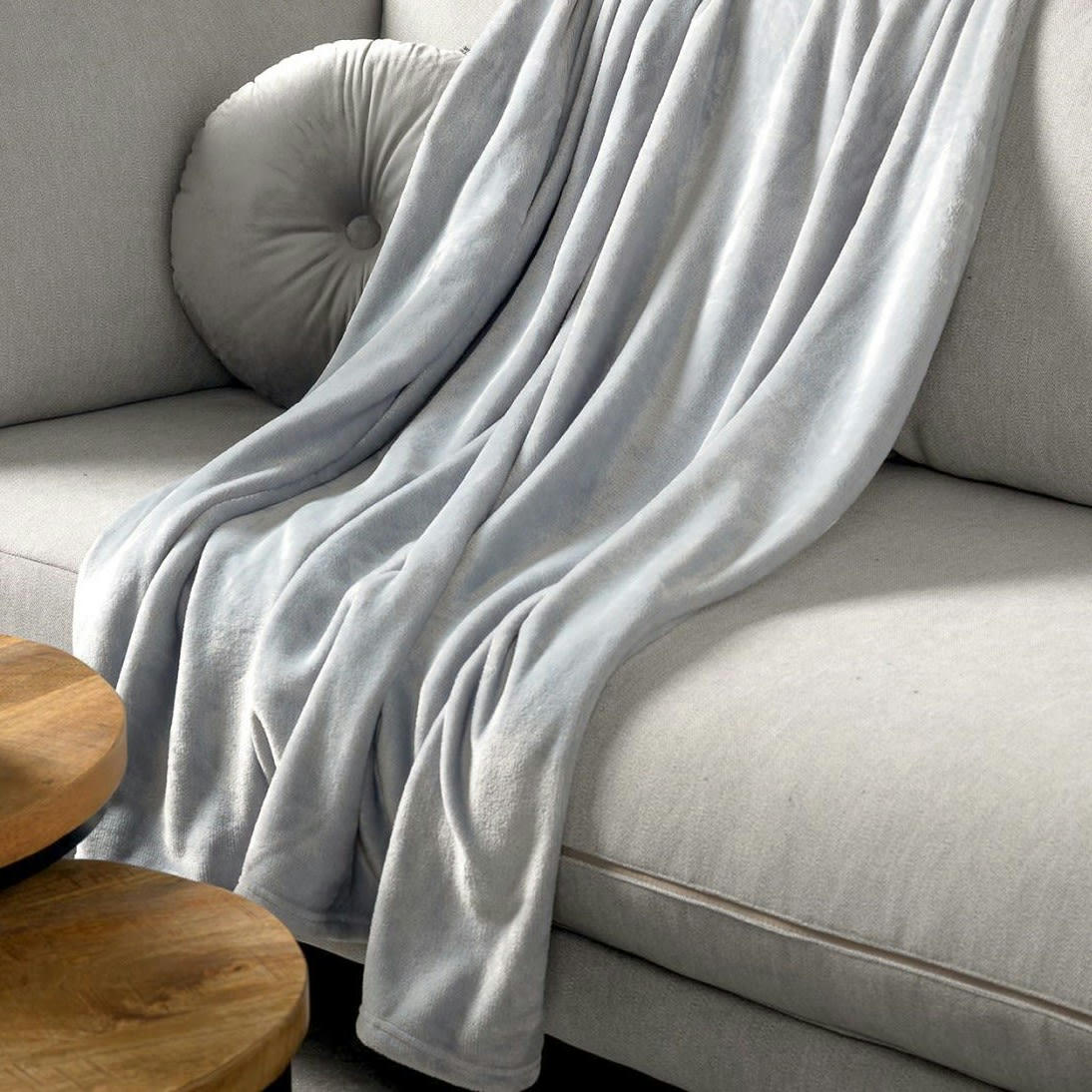 HARVEY - Plaid gris fleece 150x200 cm uni
