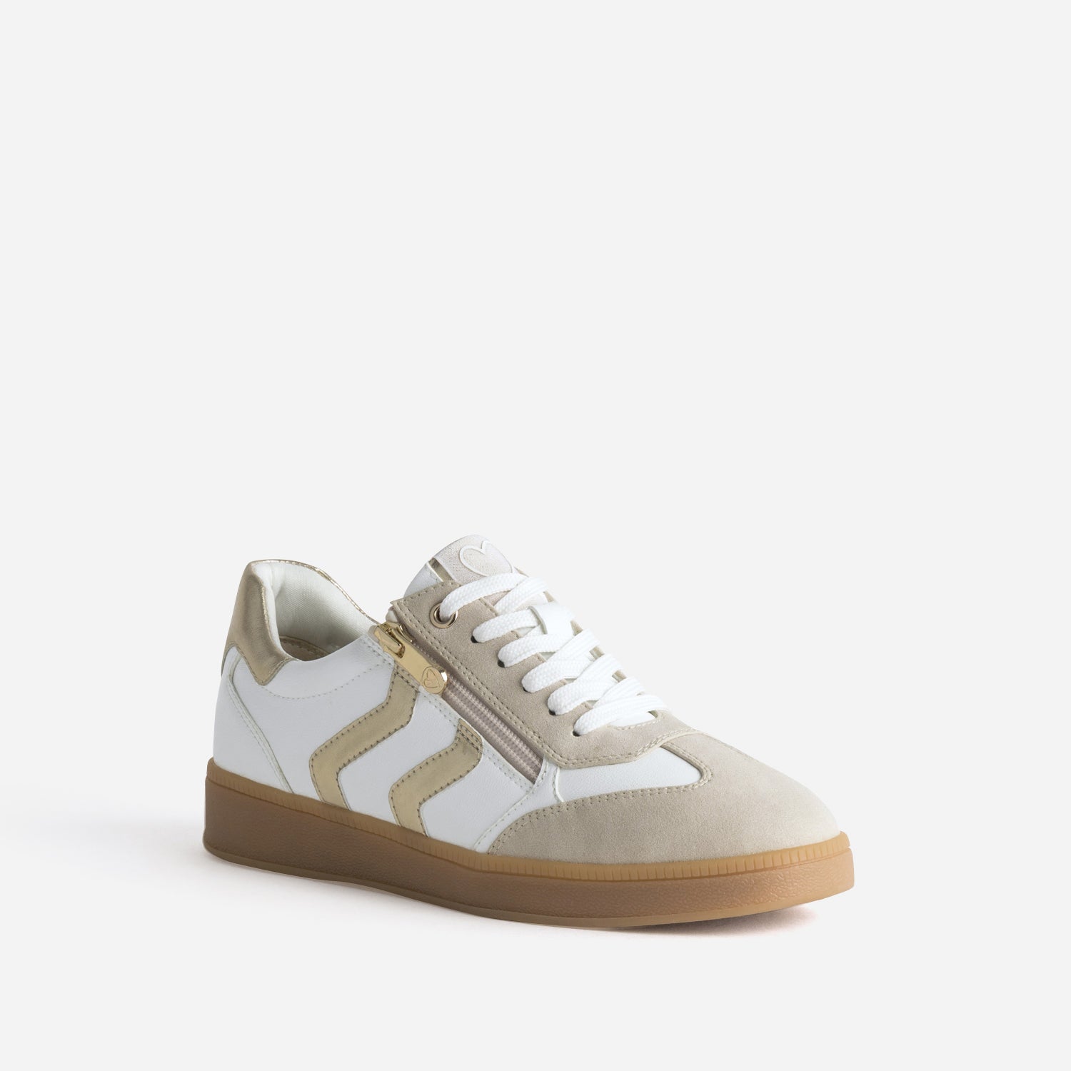 Tennis MARCO TOZZI blanche, beige, doré