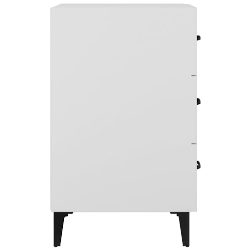 NNEVL Bedside Cabinet White 40x40x66 cm Engineered Wood