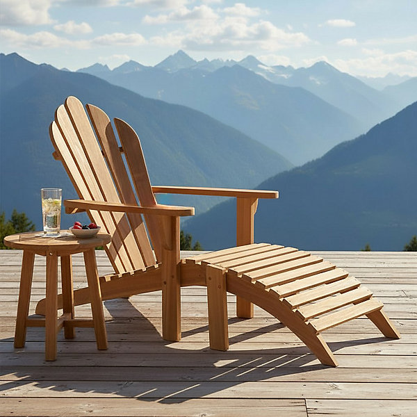 Chaise longue Adirondak en teck massif