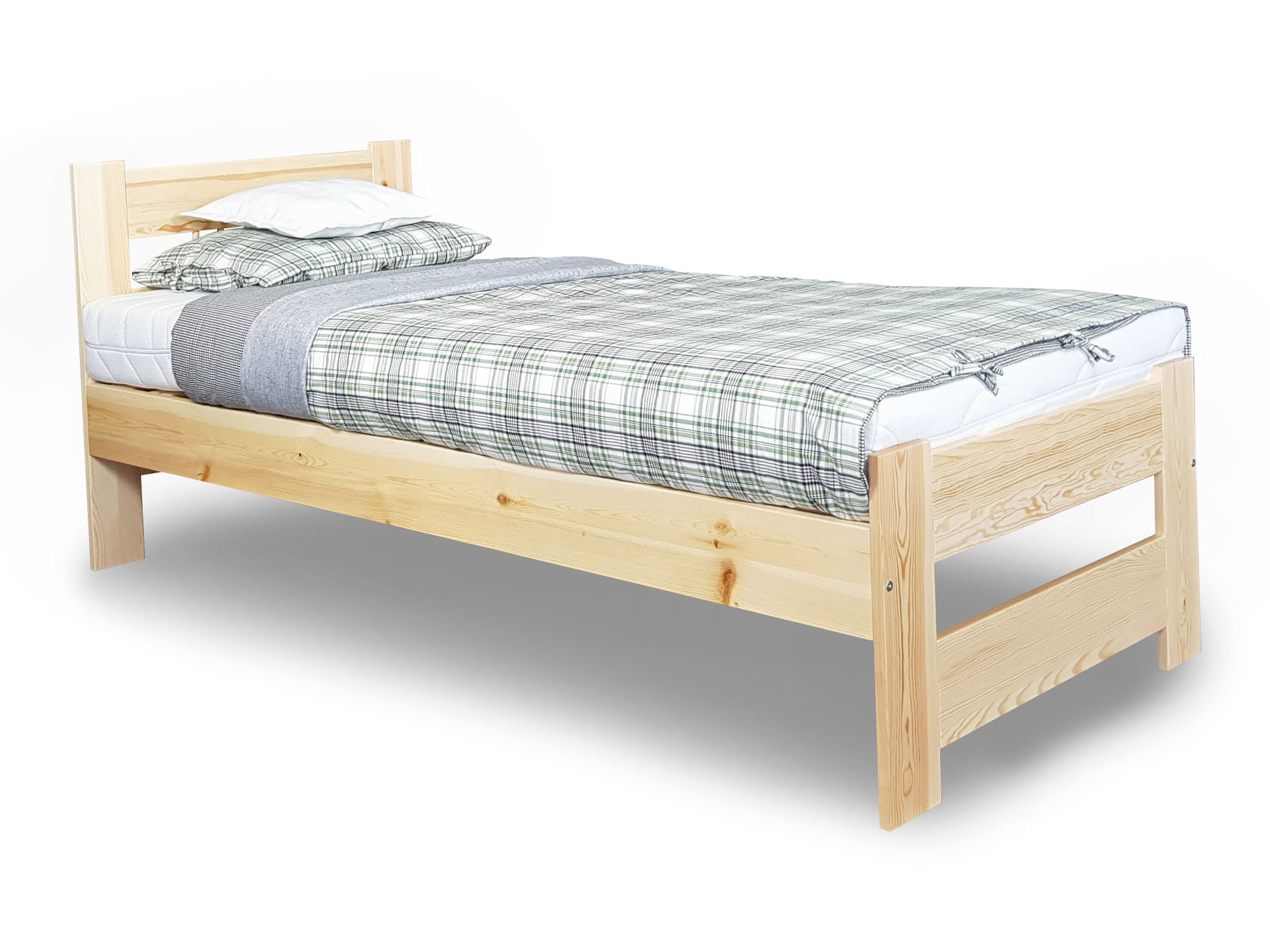Łóżko 90x200 Hotelowe Sosnowe, kolor sosnowy