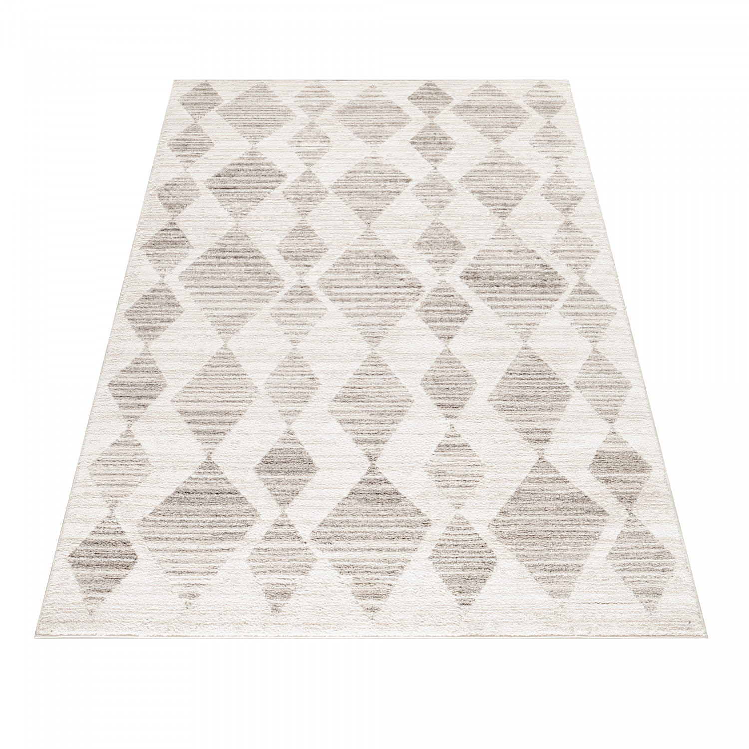 Dywan poliestrowy Berber romby szare 80 cm x 150 cm
