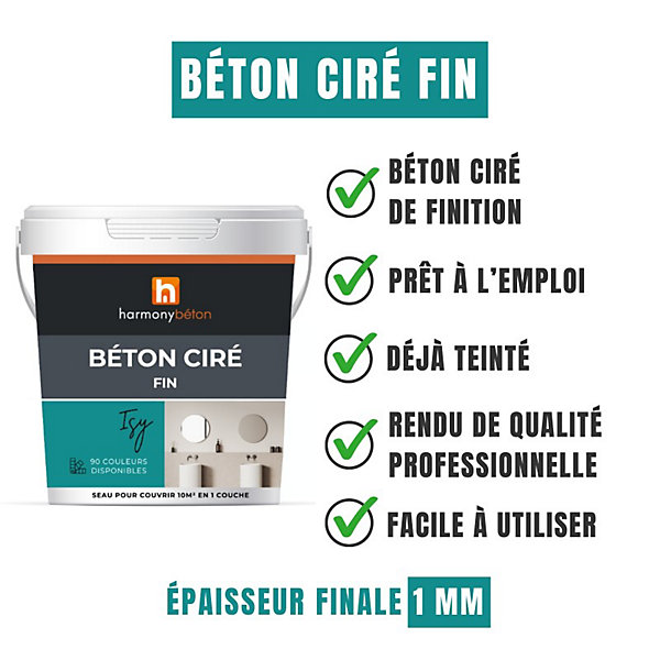 Béton ciré prêt à l'emploi fin - 5 kg 4.Pierre - Harmony Béton