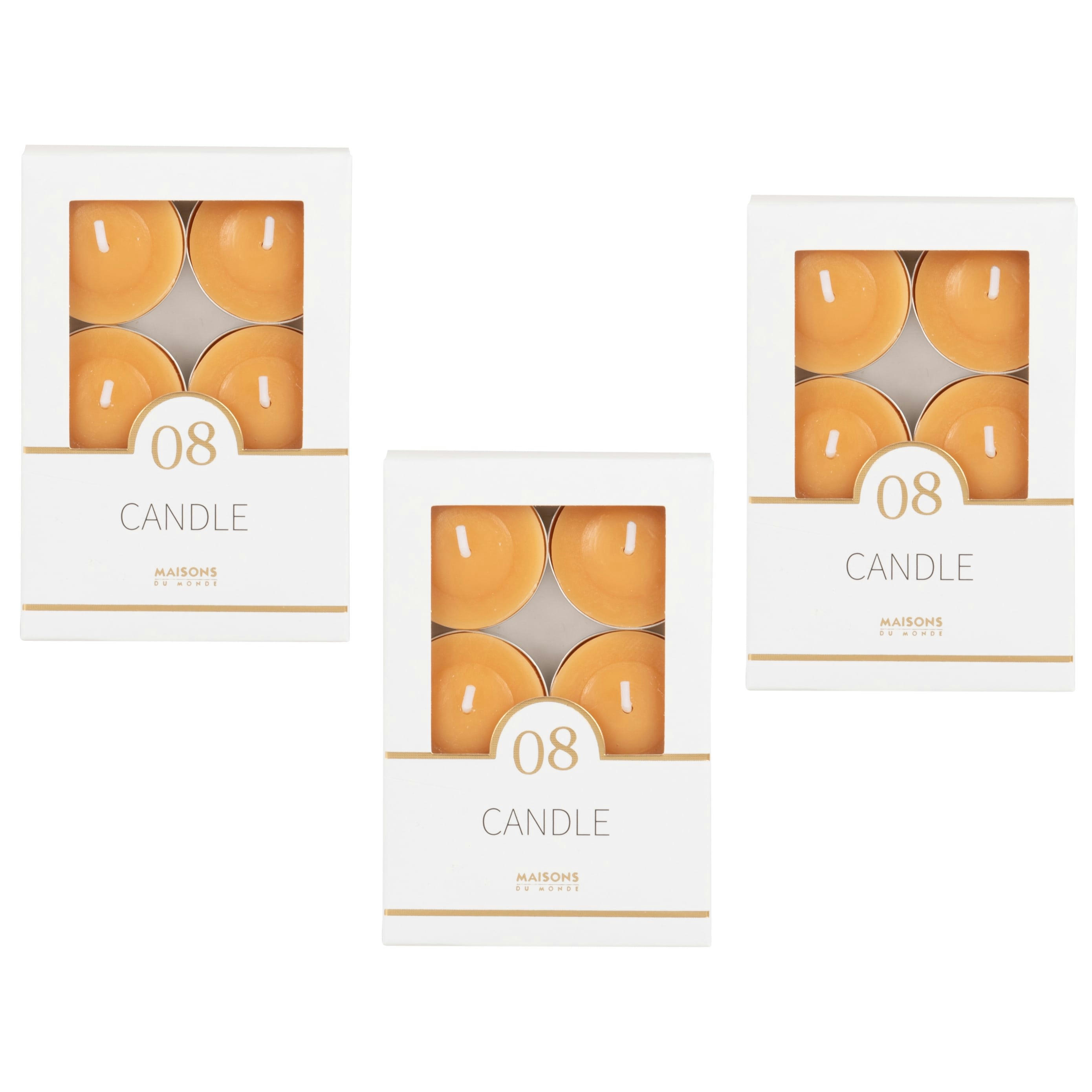 COLORAMA - Bougies chauffe-plat jaunes (x6)