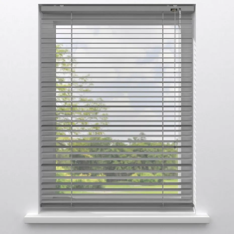 Kwantum Aluminium Jaloezieën | Houten Jaloezieën | Fenstr Aluminium Jaloezie Alix  25mm Grijs