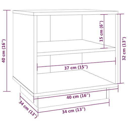 NNEVL Bedside Cabinet Honey Brown 40x34x40 cm Solid Wood Pine