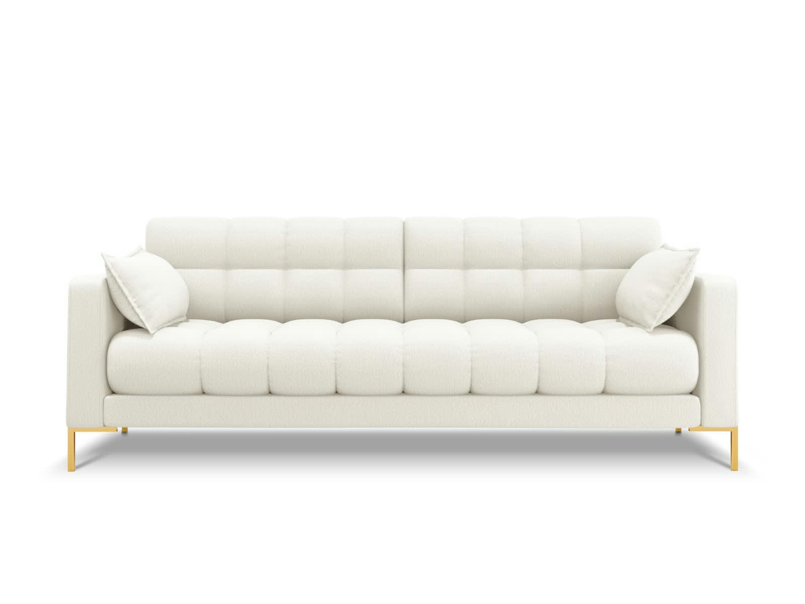 MAMAIA - Canapé 4 places en tissu structurel beige clair