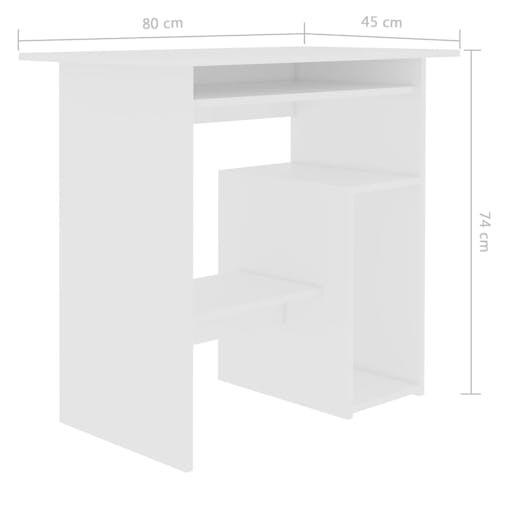 NNEVL Desk White 80x45x74 cm Chipboard