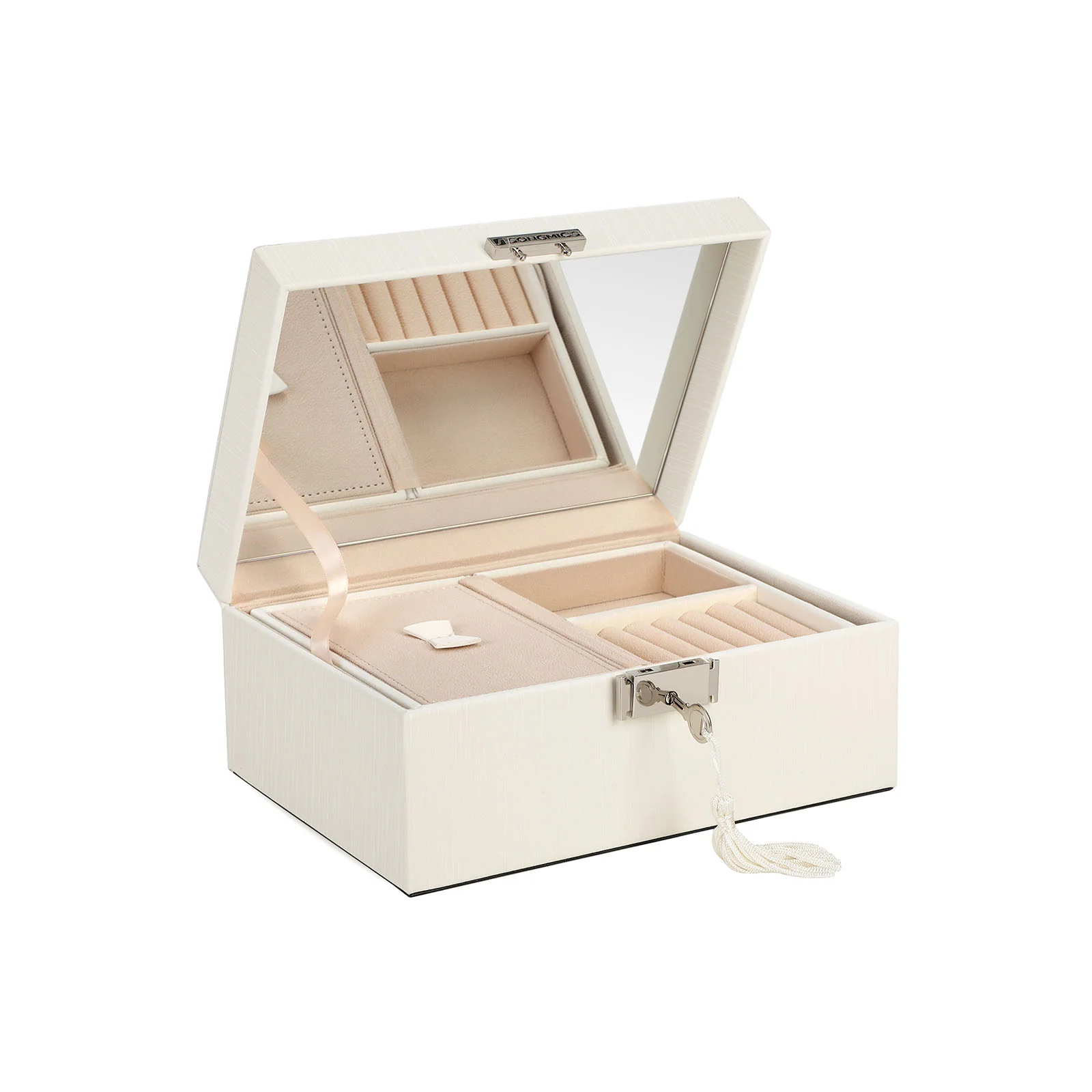 Boîte à bijoux à 2 niveaux verrouillable
