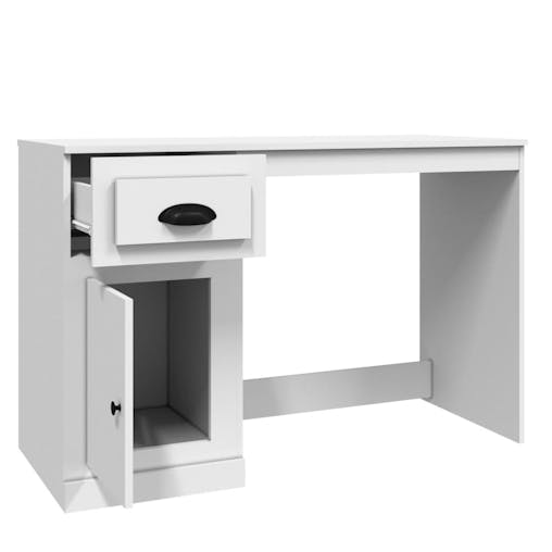 NNEVL Desk with Drawer White 115x50x75 cm Engineered Wood