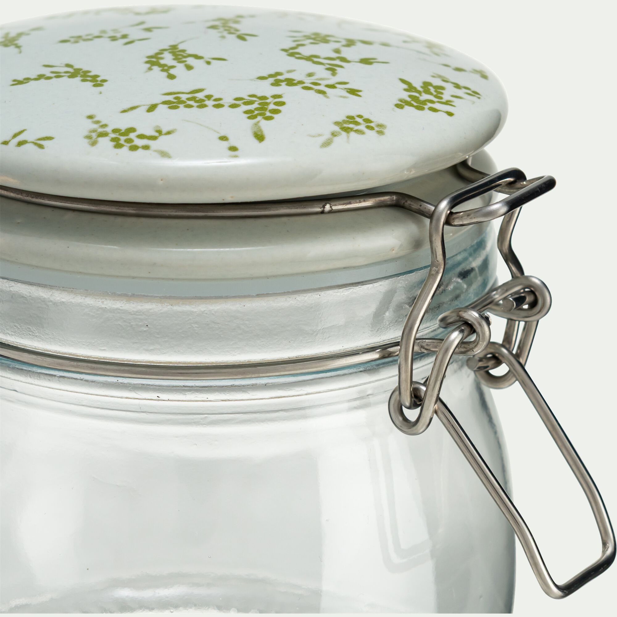 BAIA - Bocal en verre avec couvercle en céramique 50cl - transparent