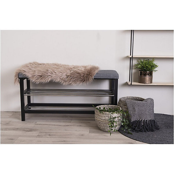 Banc Padova, Gris, Métal, 100x34x50 cm, Seven Design