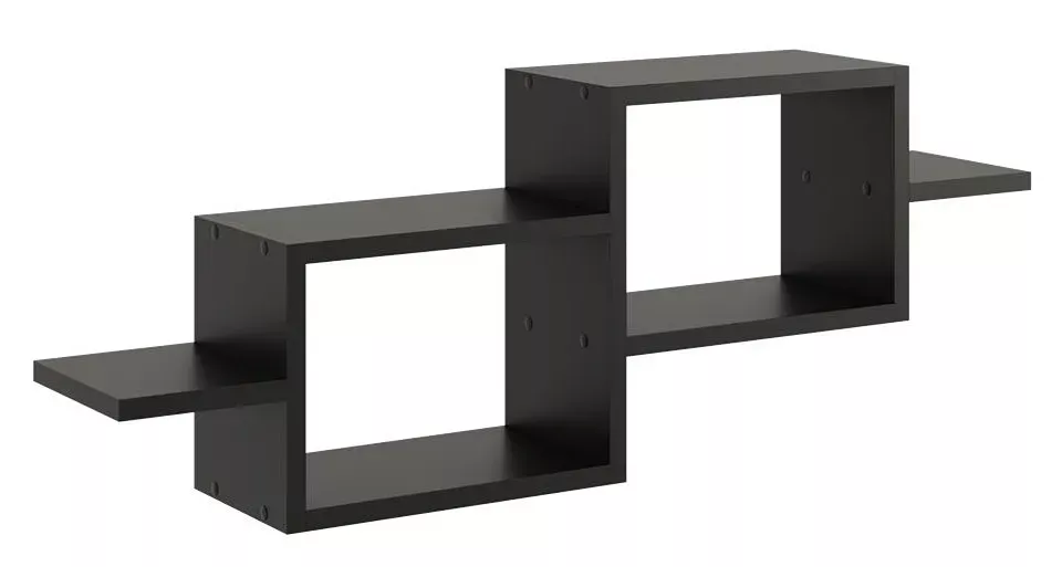 Czarna minimalistyczna półka ścienna - Elax