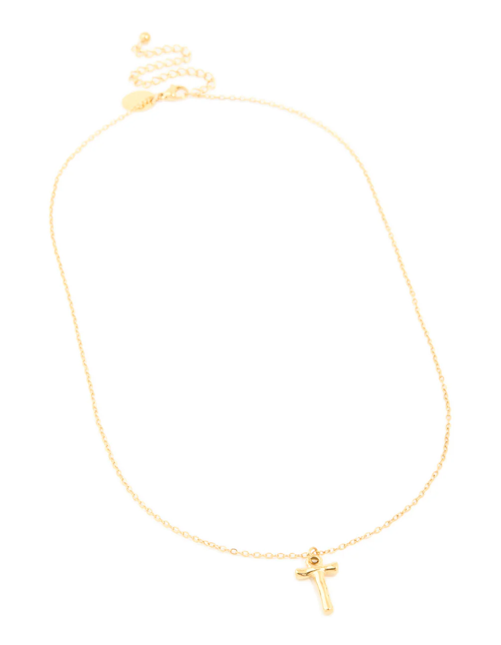 Waterproof Gold Plated Stainless Steel Bamboo Letter T Necklace