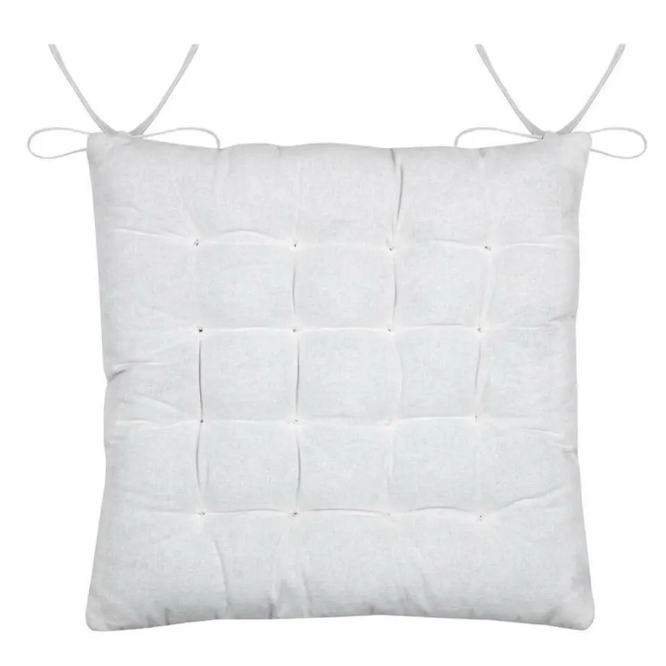 Stof Textile stoelkussen - wit - 38 x 38 x 4 cm