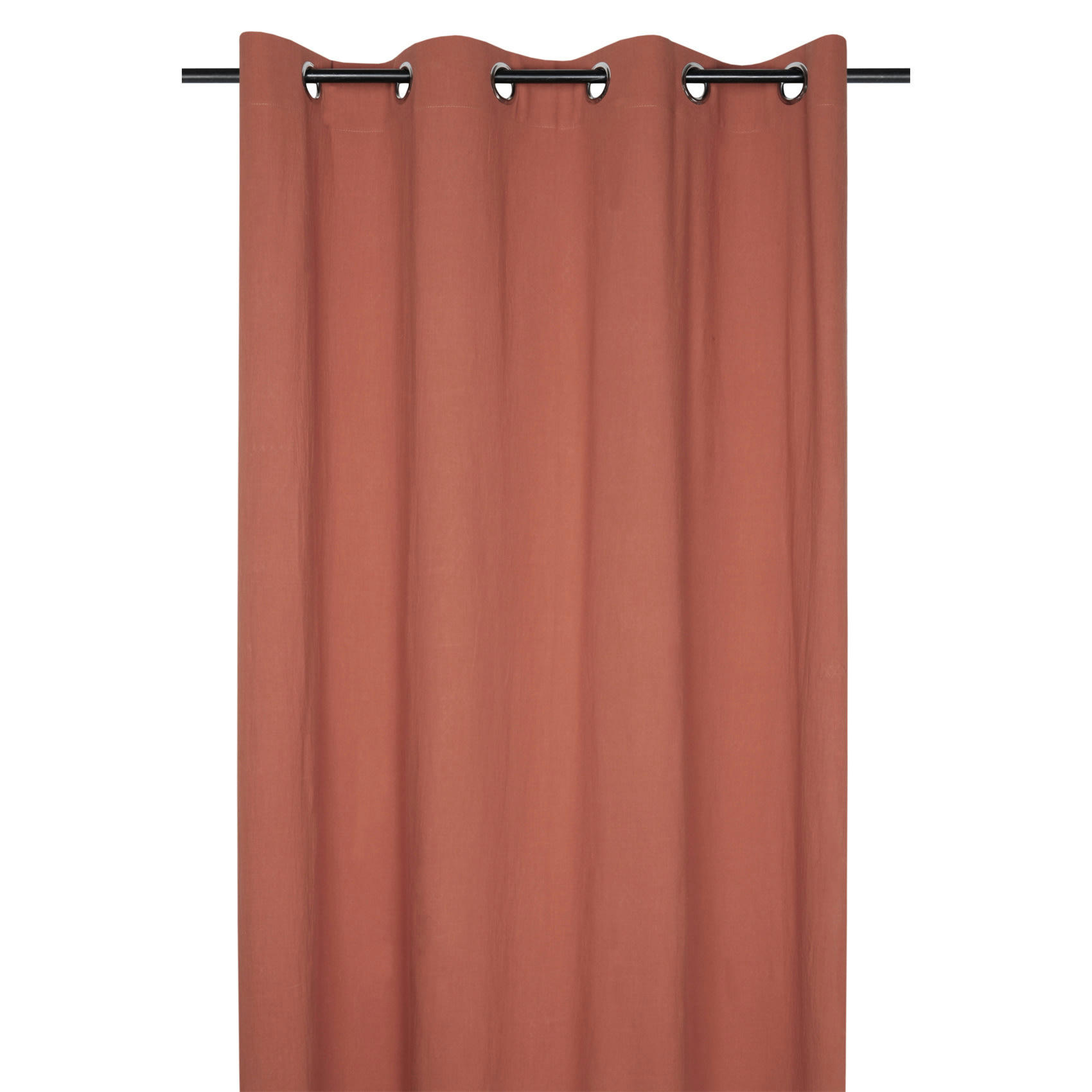 - Rideau windsor à oeillets coton terracotta 140x260 cm