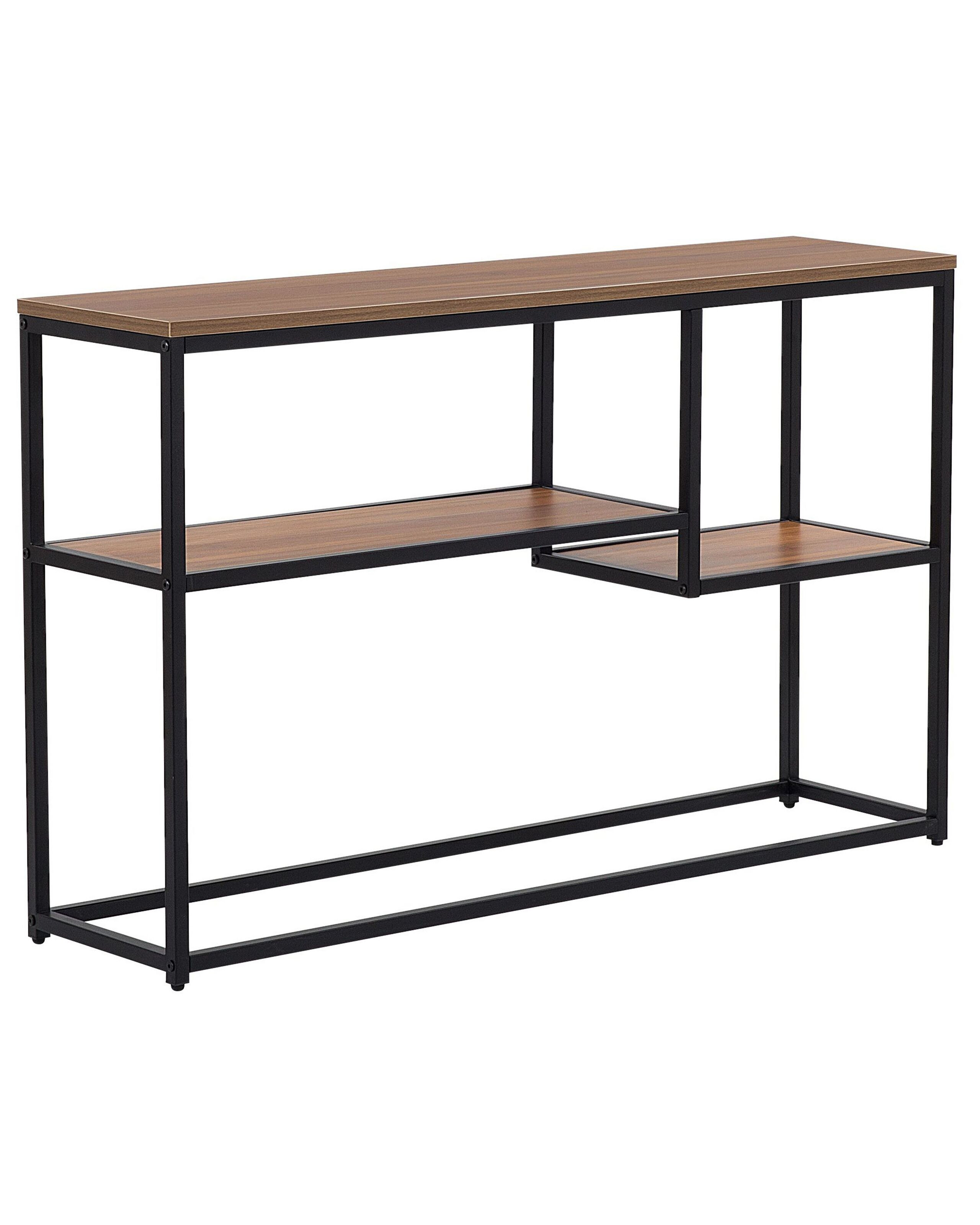 Konsola stolik 120cm 2 półki ciemne drewno