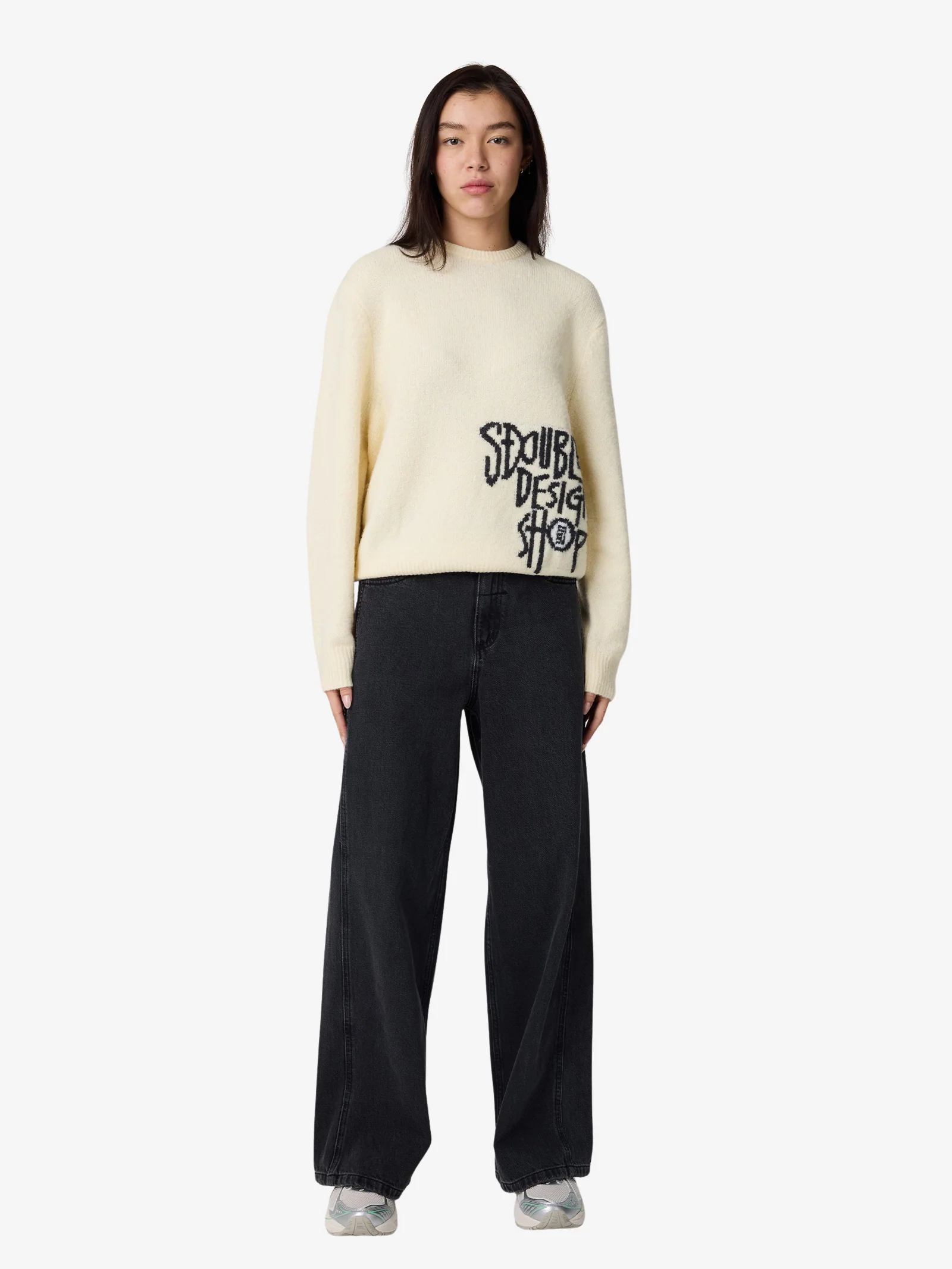 Placement Knit Womens Sweater