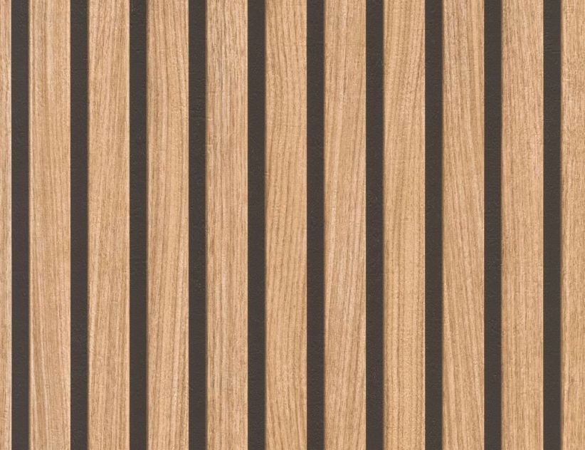 Papiertapete Holz Beige