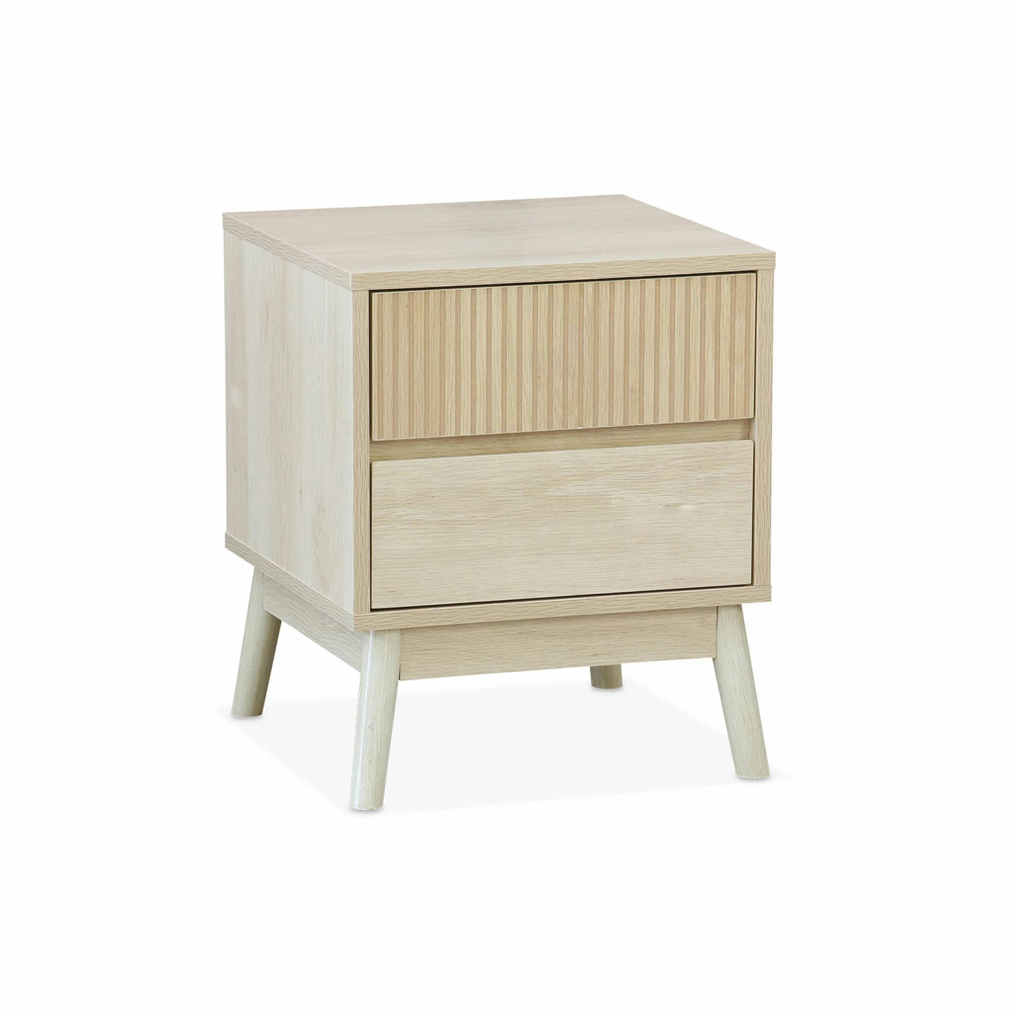 LINEAR - Table de chevet 2 tiroirs