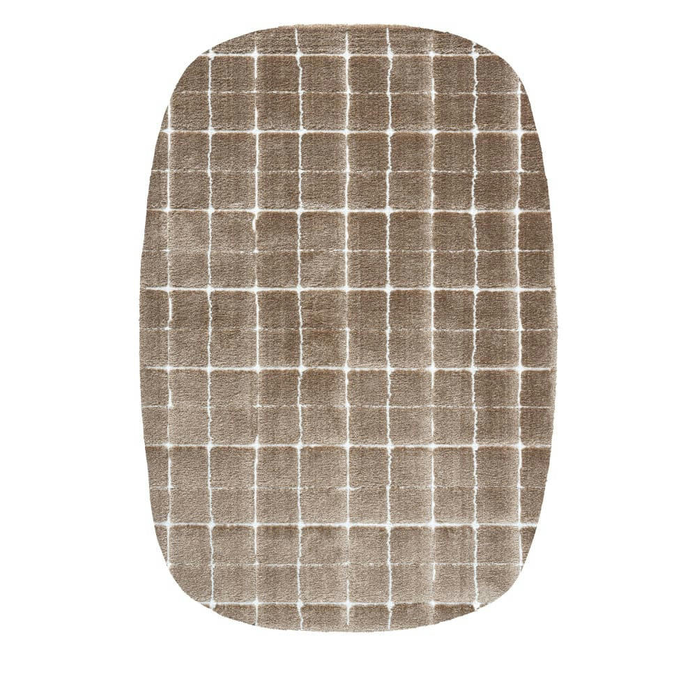 BYRON V - Tapis contemporain ovale brun 160x230 cm
