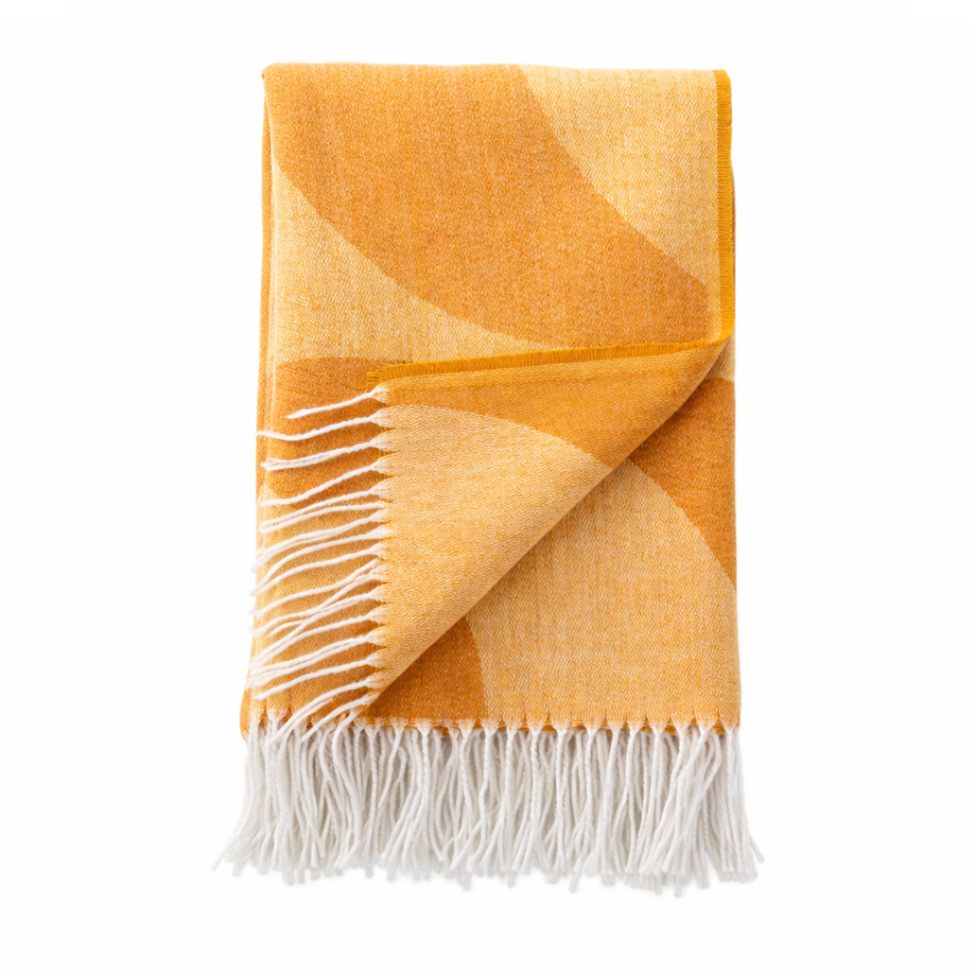 SWIRL - plaid 140x180 cm - golvend motief - Chai Tea - geel, beige