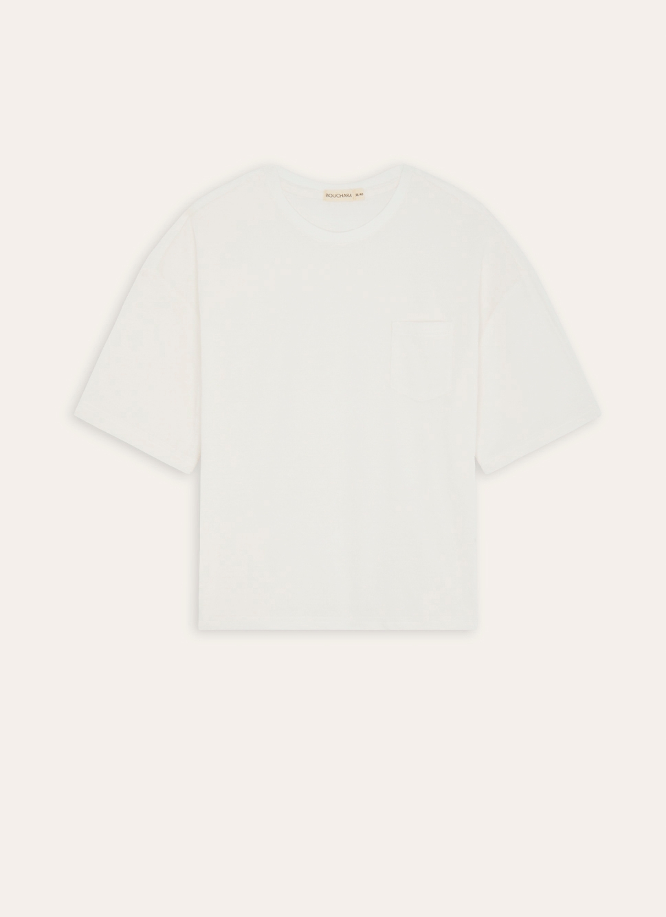 TEE-SHIRT MANCHES COURTES EN MATIÈRE ÉPONGE ECRU