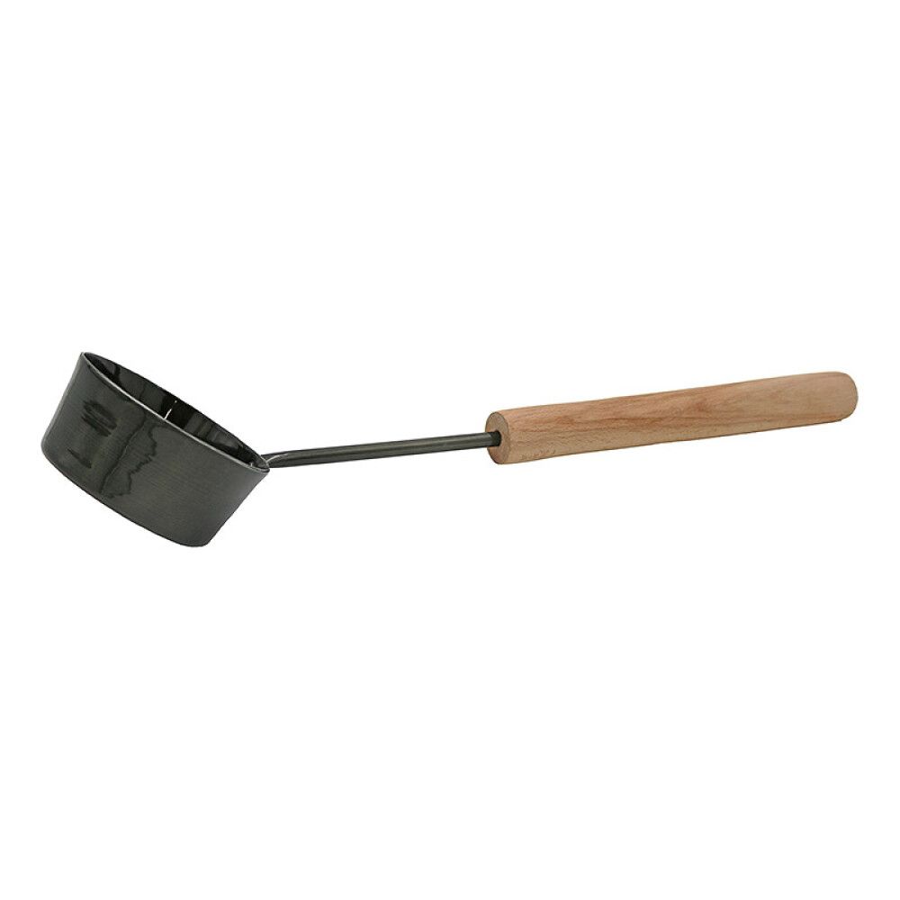 BASTUØSE SAUNIA SVART MED TREHÅNDTAK 45CM