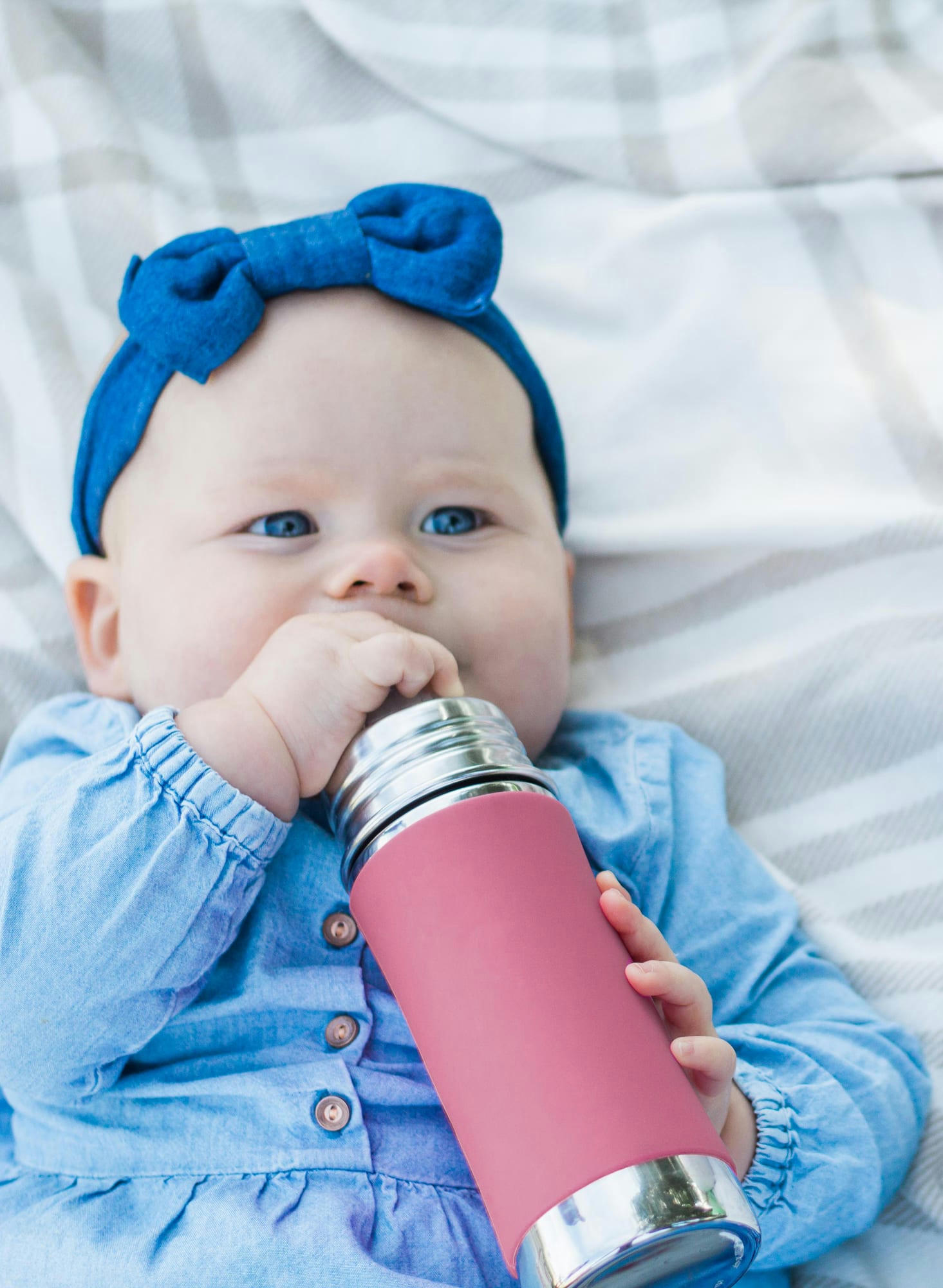 - Biberon évolutif en inox 325ml  Vieux rose