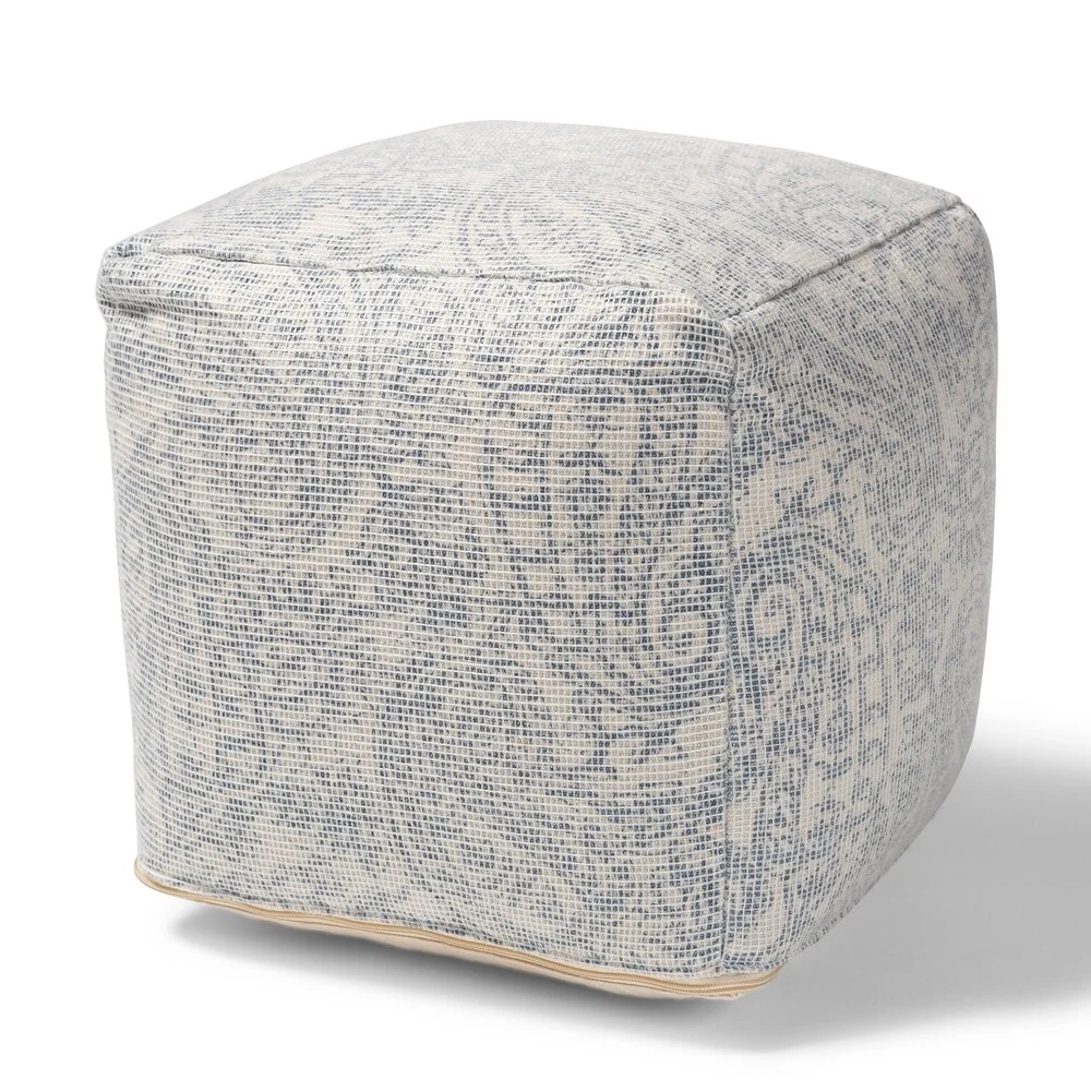 Porch & Den Satsuma Handwoven Paisley Pattern Pouf Ottoman