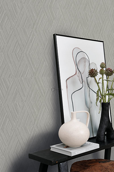 Origin Wallcoverings papier peint graphique 3D gris clair 50 x 900 cm