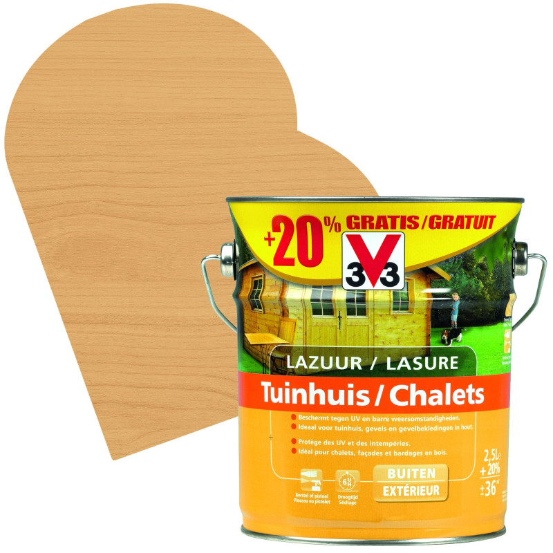 Lasure Chalets chêne clair 2,5   0,5 L gratuit V33