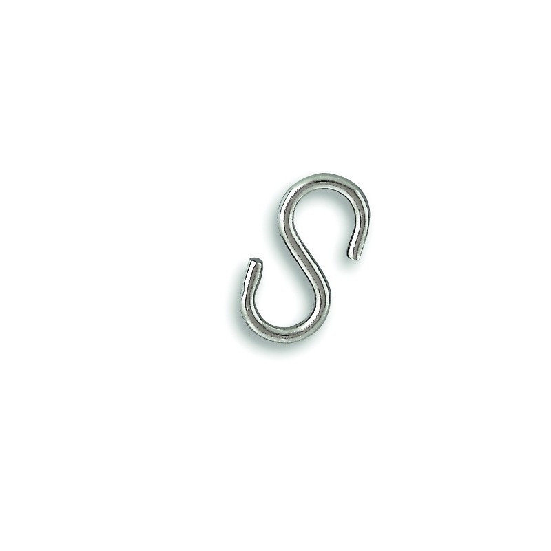 Crochet S ouvert en acier inoxydable 8,5 x 3,5 mm 4 pièces CHAPUIS