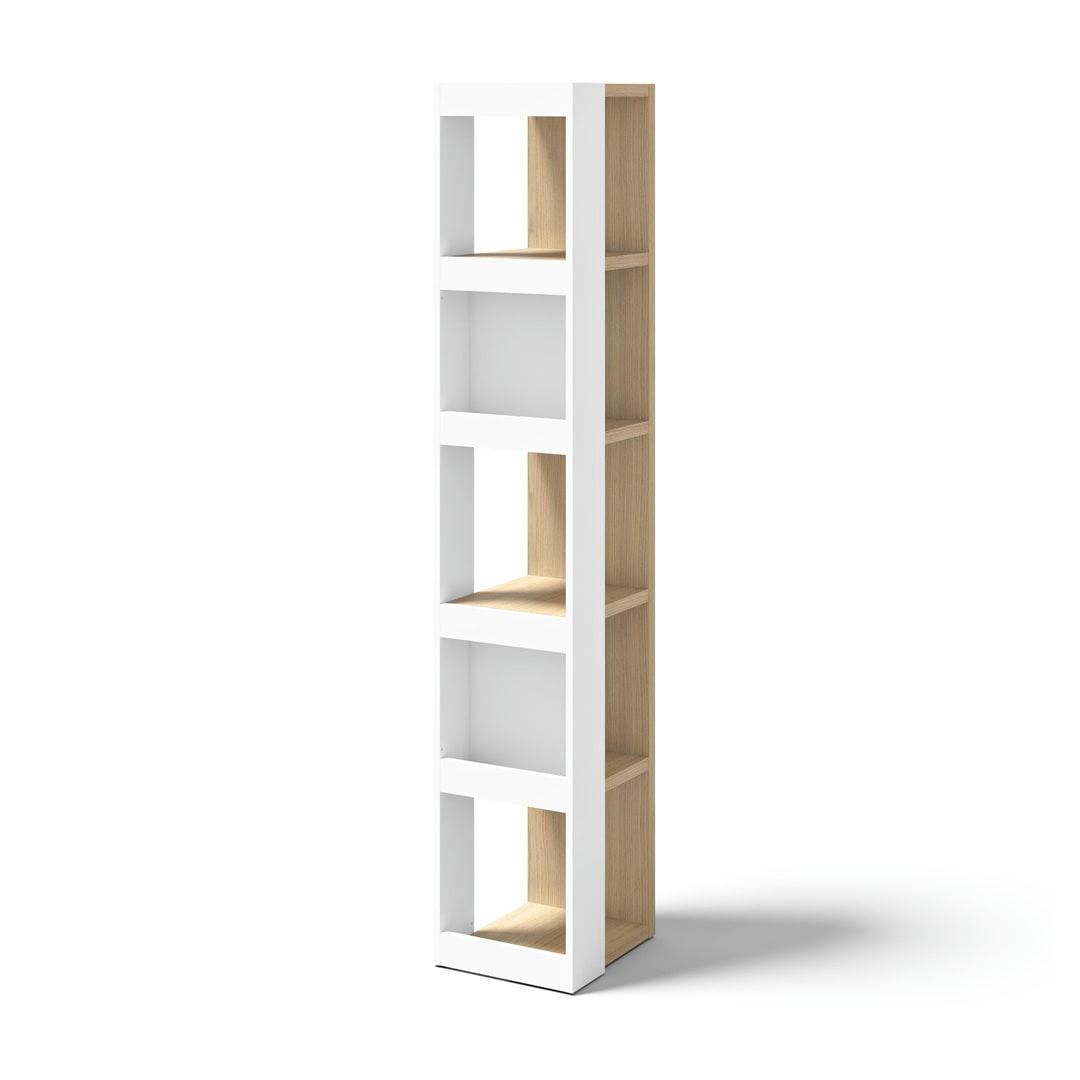 ELLA - Meuble de salle de bain  placage chêne clair et blanc