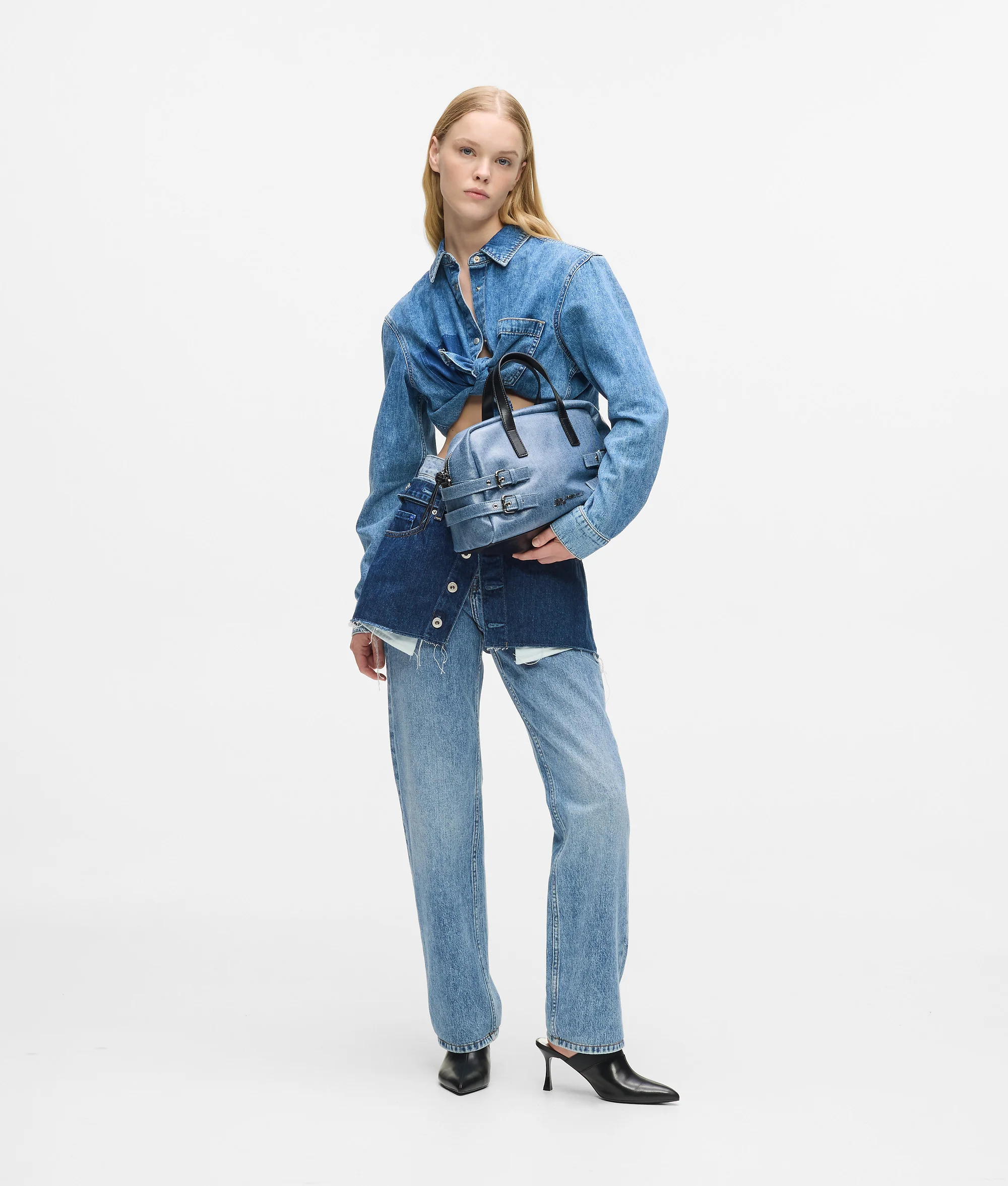 Sac de bowling en denim avec boucle