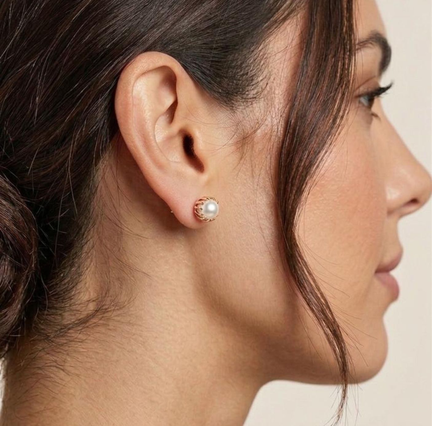 The Colourful Aura 18ct Gold Plated Ivory Pearl Statement Stud Earrings