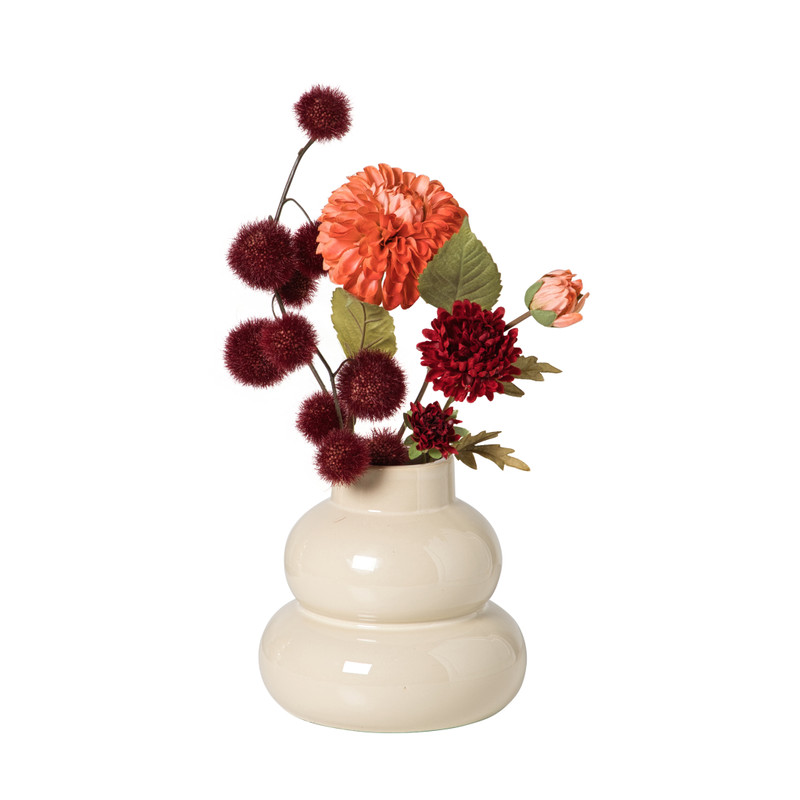 Vaas tweelaags - beige - &Oslash;16x17 cm