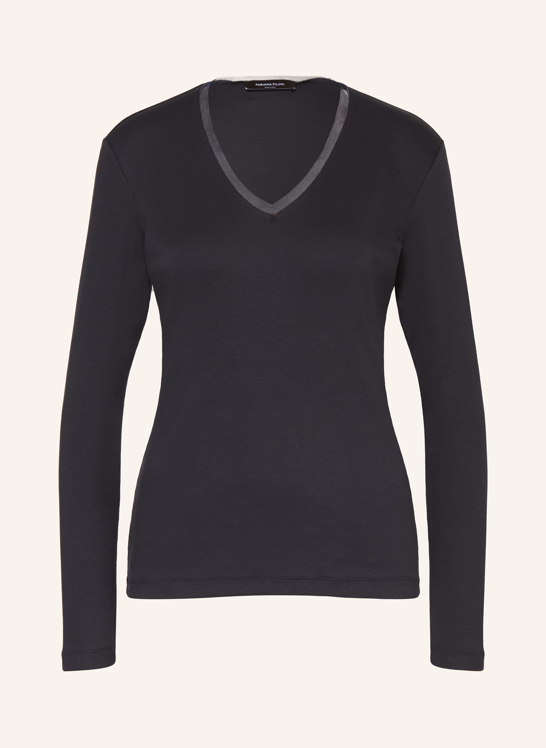 FABIANA FILIPPI Longsleeve mit Schmuckperlen