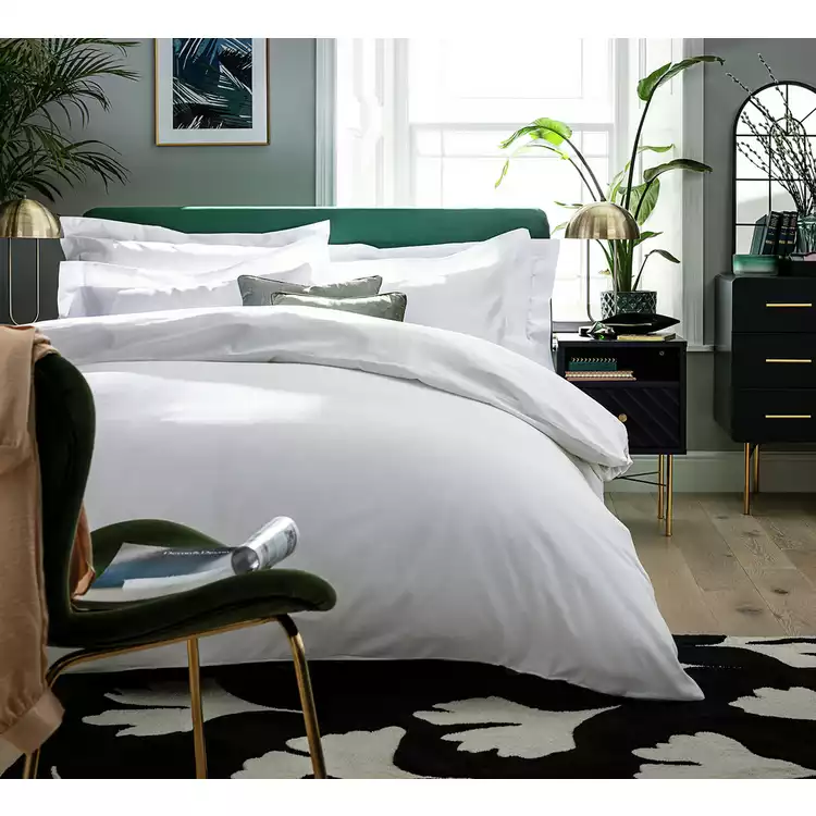 Habitat Egyptian Cotton 400TC Solid White Bedding Set - Sin