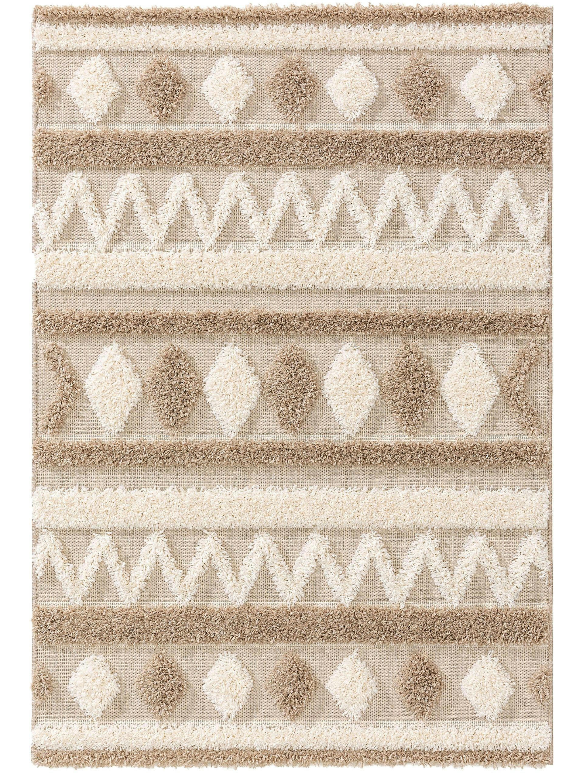 CARLO - Tapis enfant crème/taupe 160x230