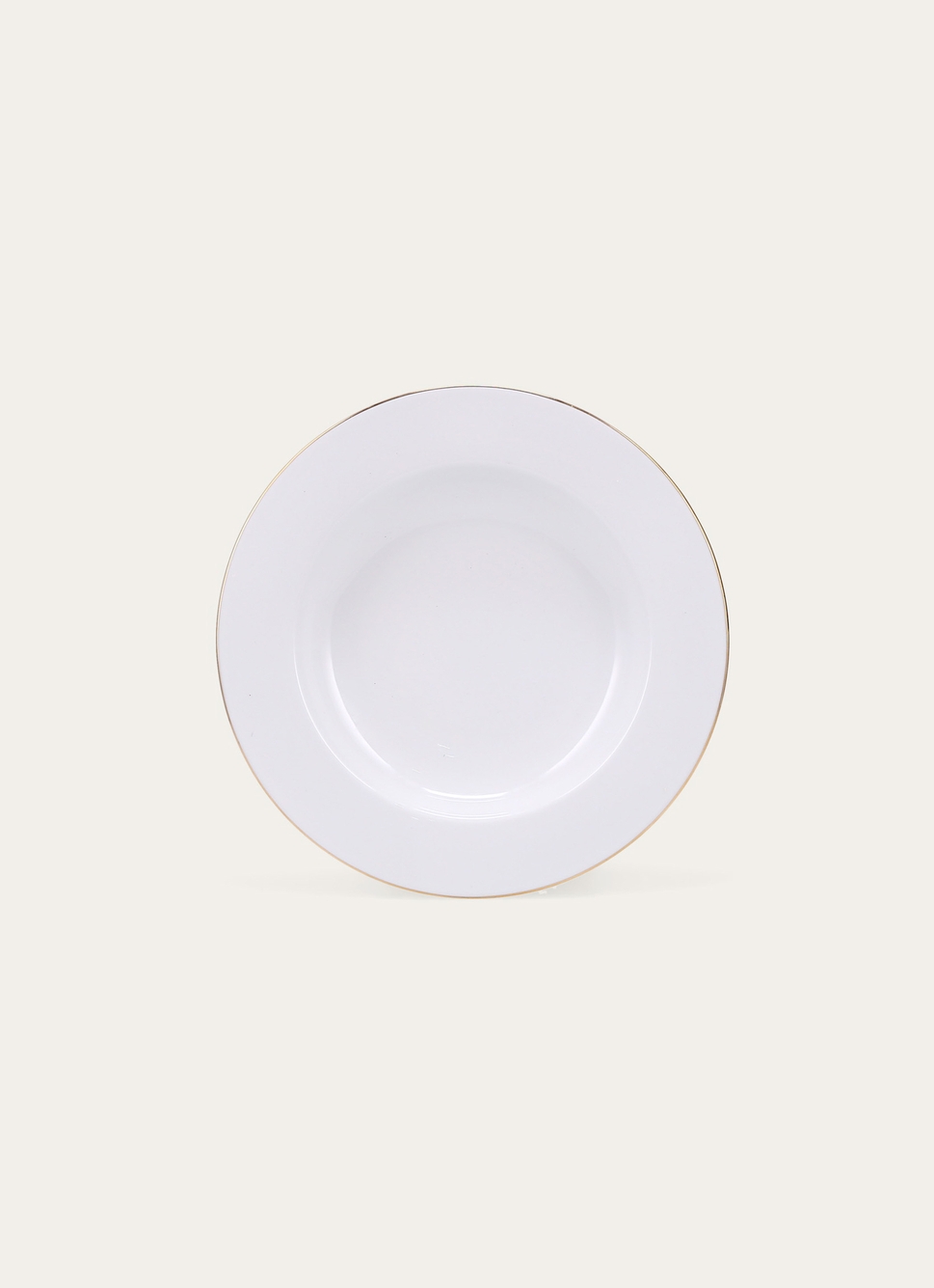 ASSIETTE CREUSE EN PORCELAINE AVEC LISERÉ DORÉ BLANC