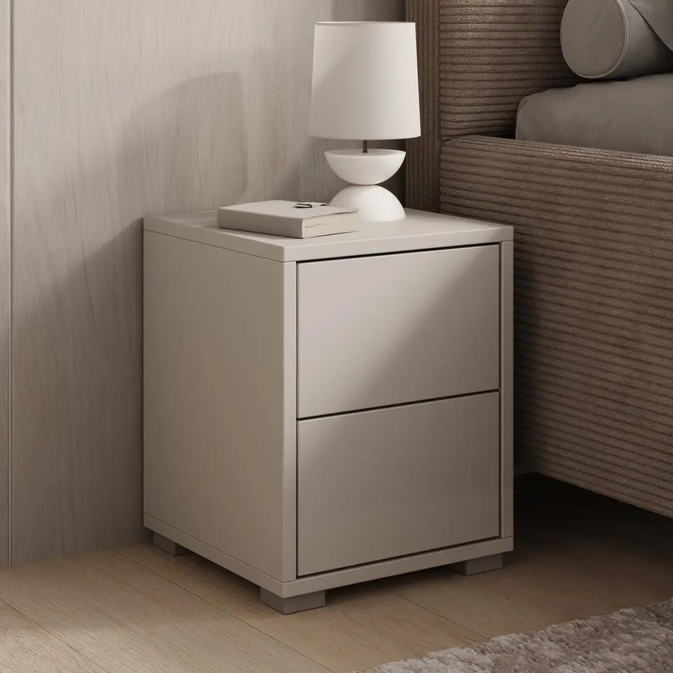 Meubella - Nachtkastje Gideon - Beige - 30 cm