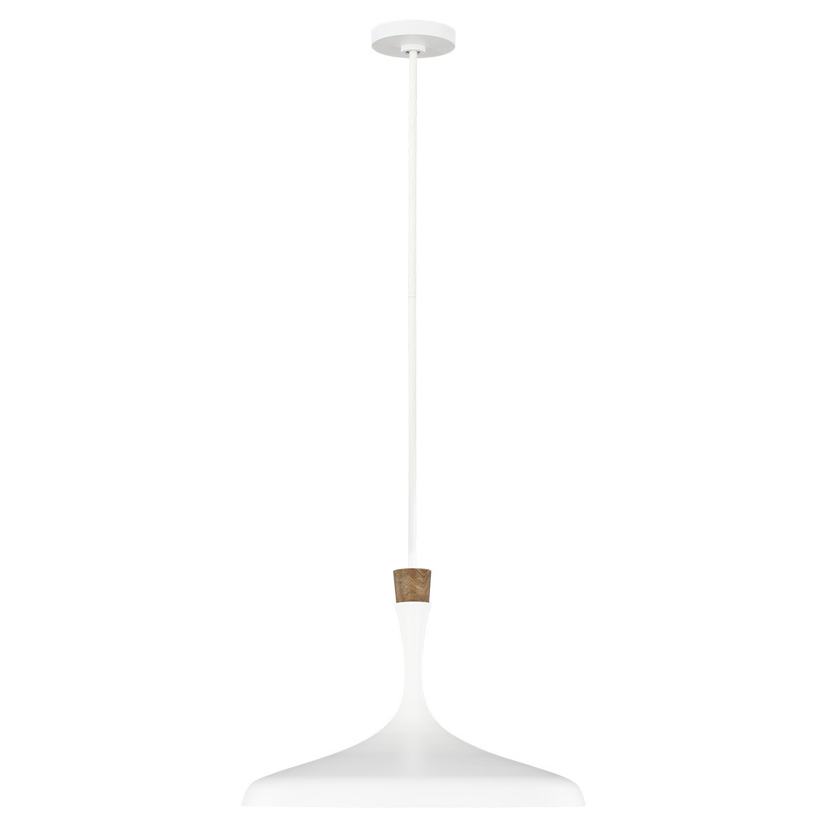 Lampa wisząca matowa biel-drewno Darwin 1xE27x60W Feiss