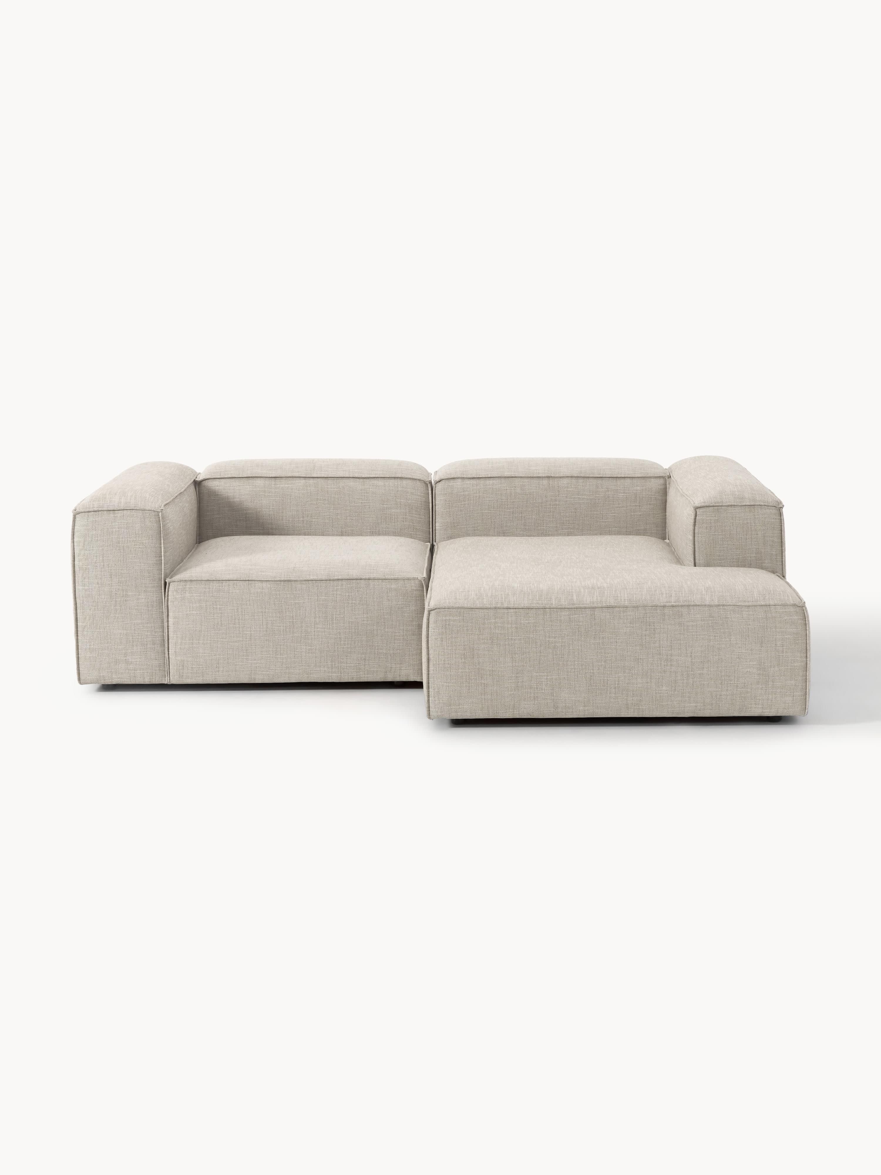 Modulares Ecksofa Lennon (2-Sitzer) aus Leinen-Mix