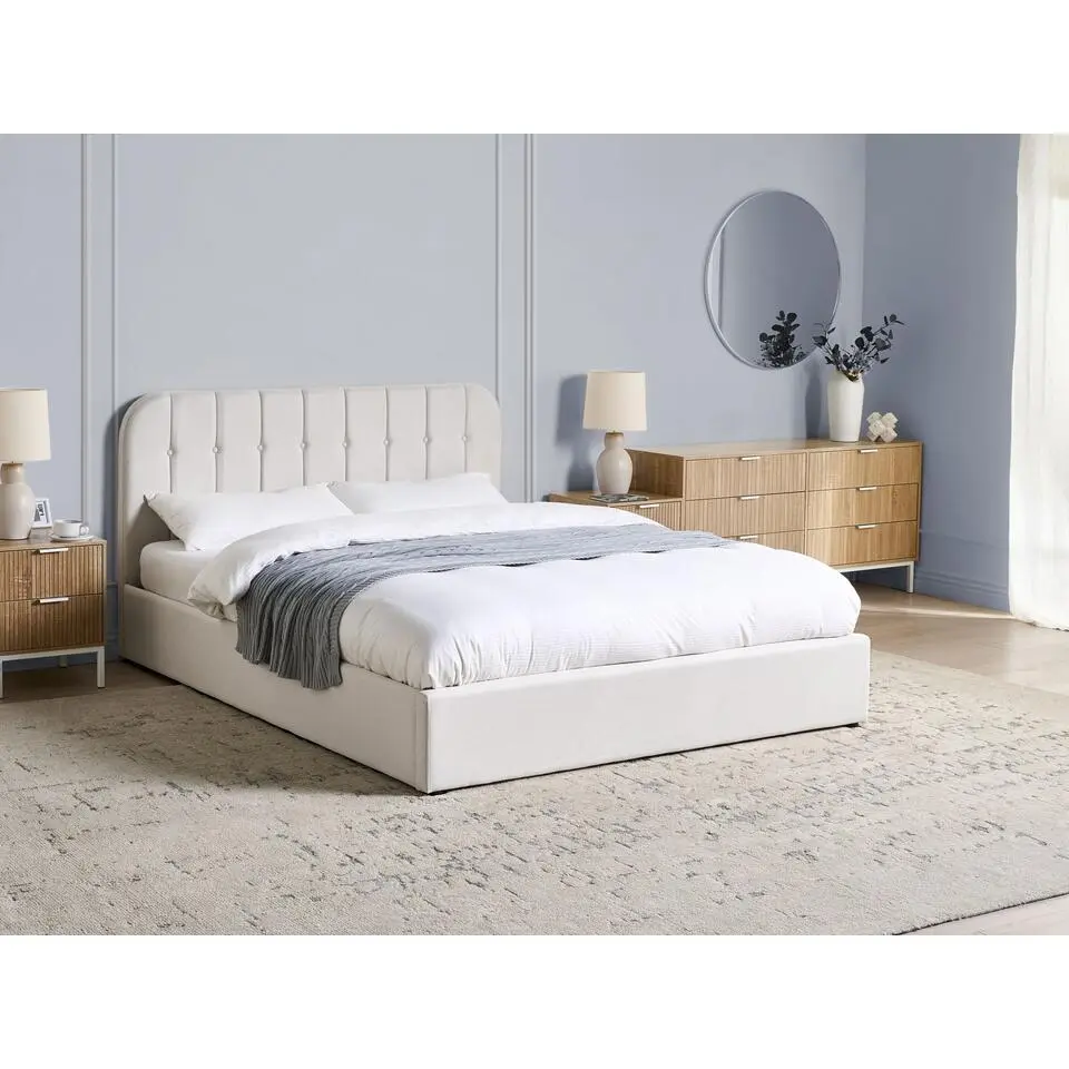 CHALLANS - Bed met opbergruimte - Off-white - 160 x 200 cm - Stof