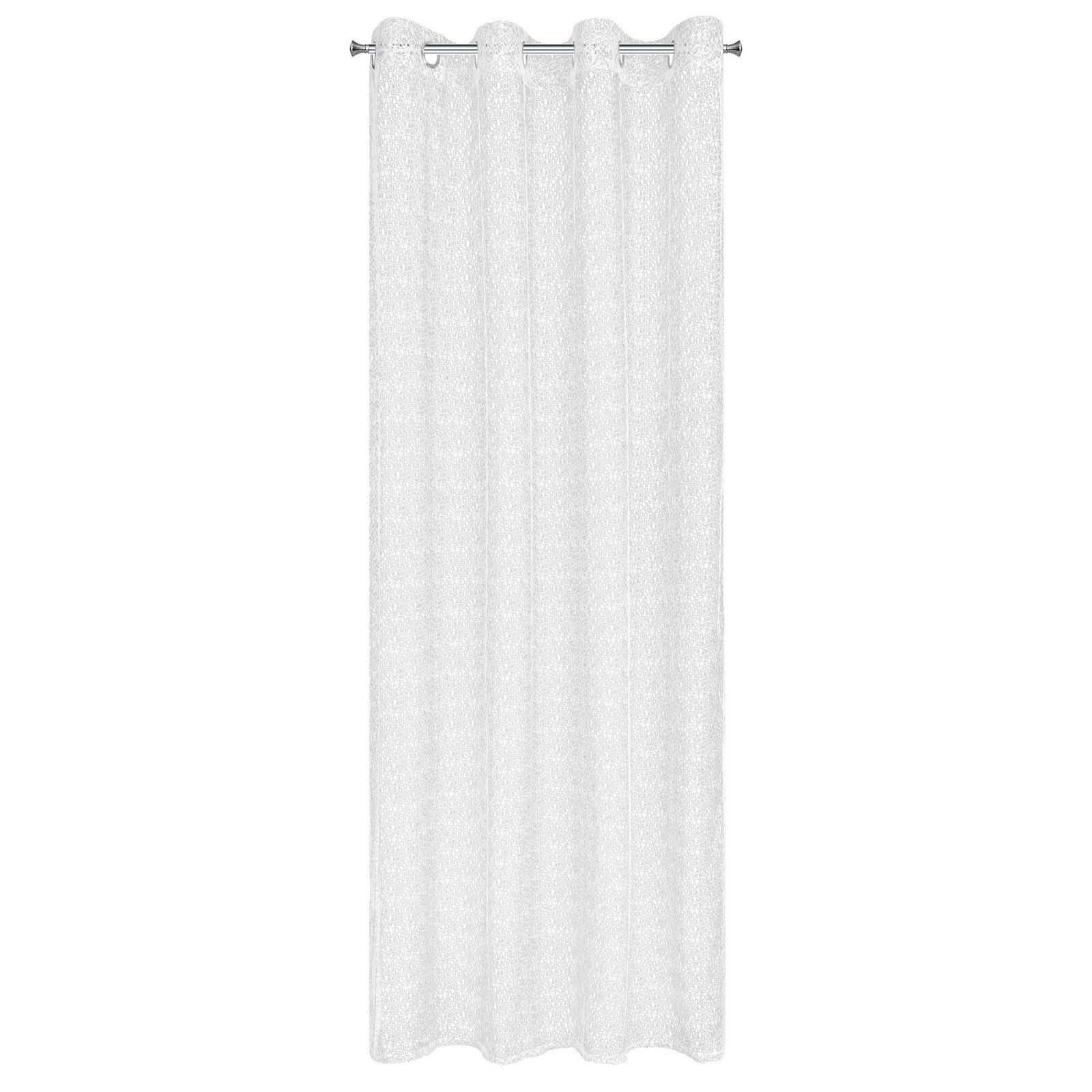 Firana Ellissa 140X250 cm biała siatka na przelotkach
