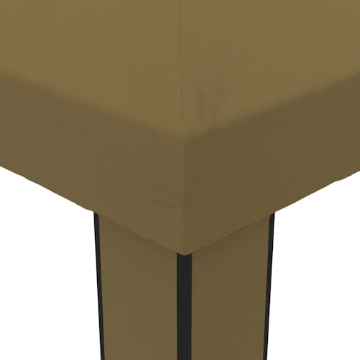 NNEVL Gazebo with Double Roof 3x3x2.7 m Taupe 180 g/m&sup2;